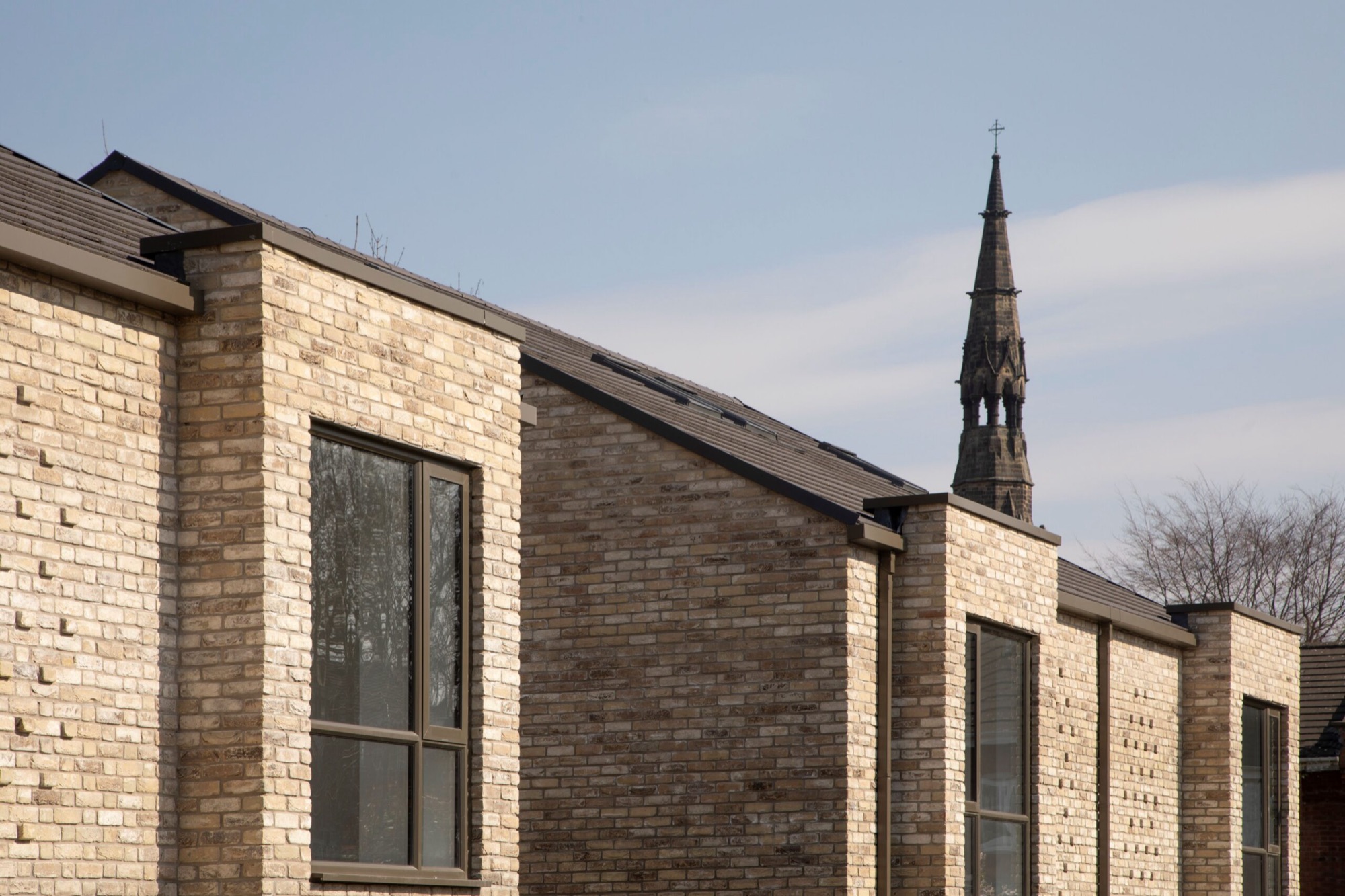 Gable of a new brick home