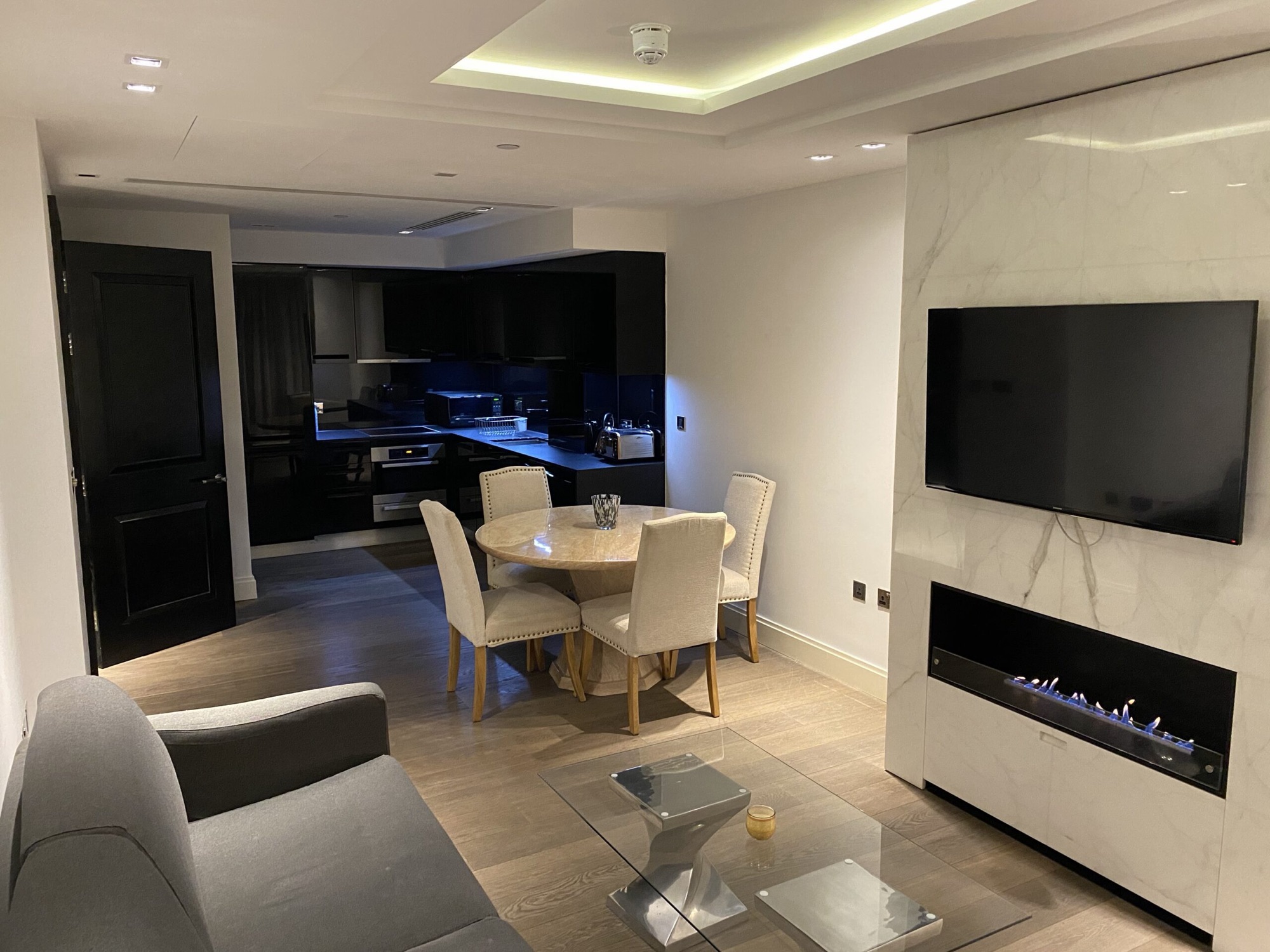 Living room of a managed apartment